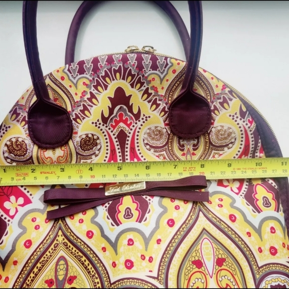 TED BAKER Paisley Print Beauty Vanity Travel Bag Make Up Yellow Purple Large NEW - Picture 11 of 12